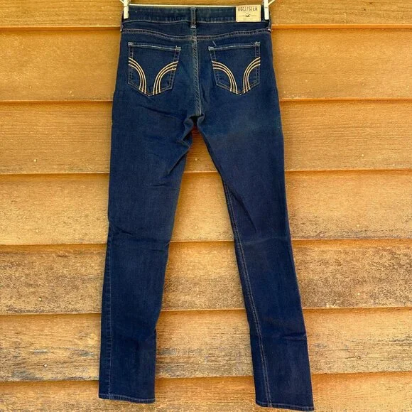 Hollister Cigarette Skinny Low Rise Dark Blue Size 27 - Picture 3 of 11